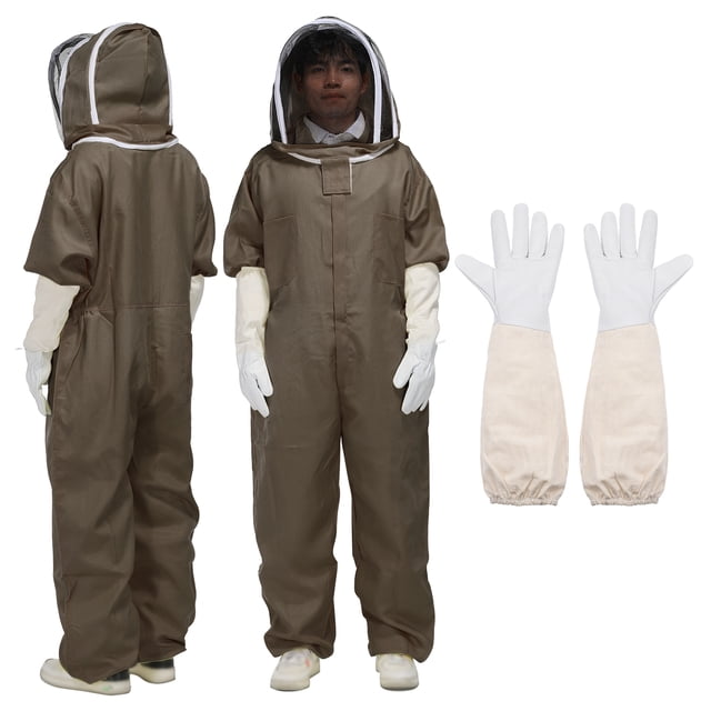 Traje de abeja para hombres y mujeres l Traje de apicultura con guantes y velo (chaqueta, pantalones, guantes) para apicultores