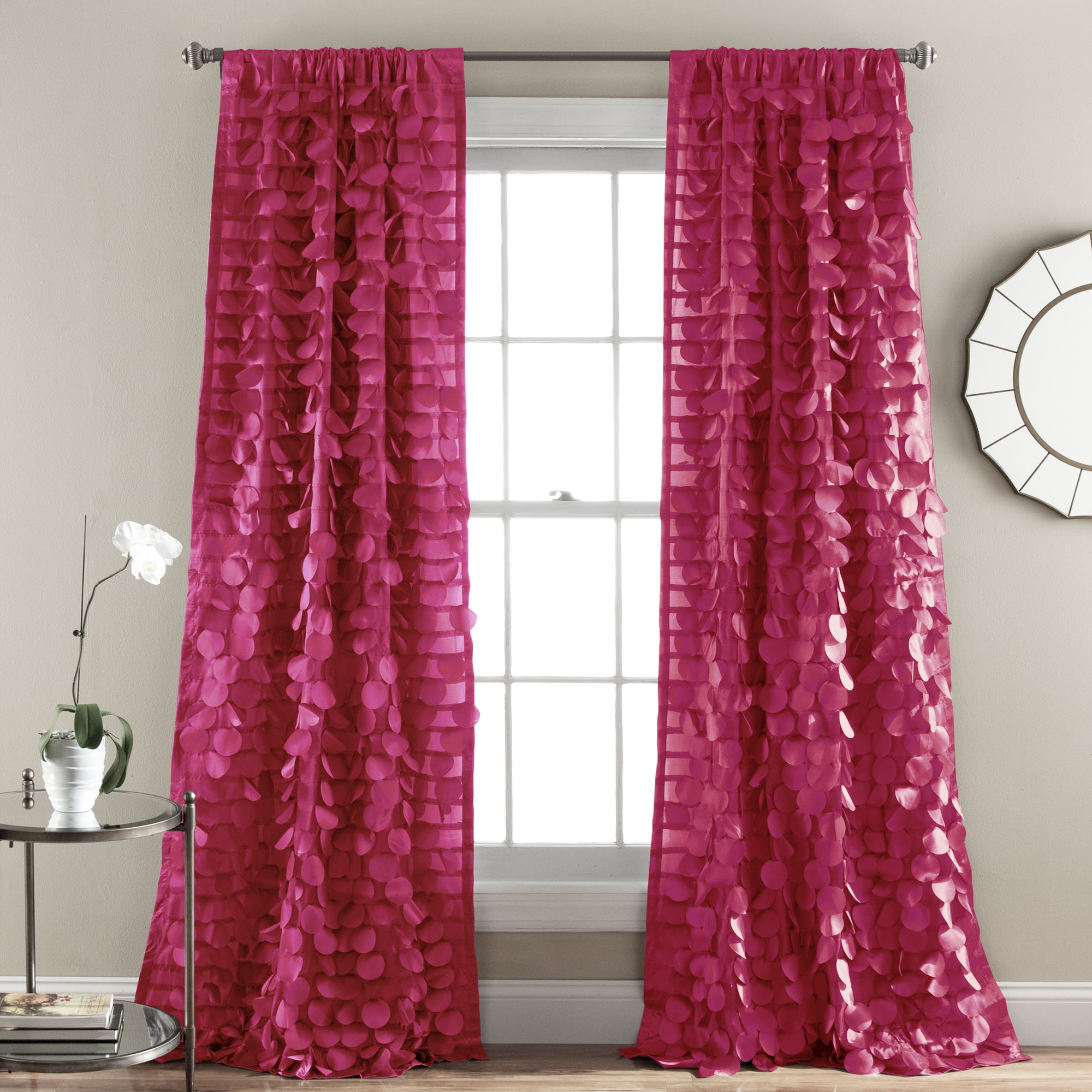 Gigi Window Curtain Pink Single 50x84