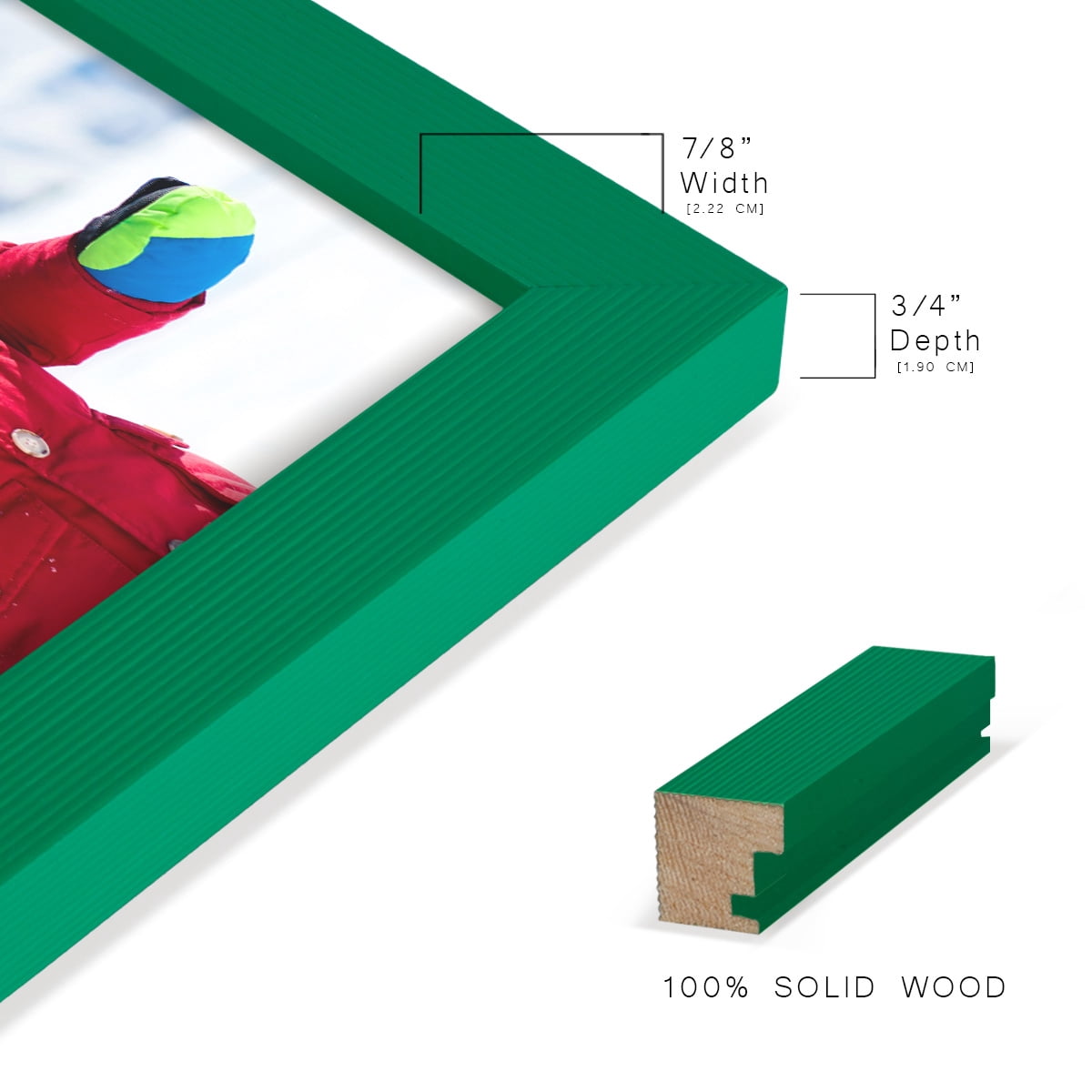 Grooved 6 in. x 8 in. Green Picture Frame Set (Set of 4)