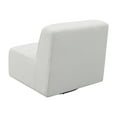 thumbnail image 4 of Benjara 38 Inch Accent Swivel Chair, Channel Tufted, Armless Low Profile, White, 4 of 5