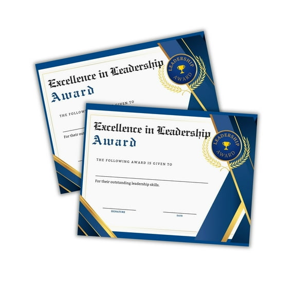 Leadership Excellence Award Certificate 30pk 8.5x11 Appreciation Graduation Character Best Most Likely to High School Teacher Classroom