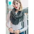 thumbnail image 2 of Cozy Knit Tassel Scarfs Pointelle Fringe Infinity Scarf Warm Fashion Cozy Loop Fall Winter Shawl Wrap Women Stylish Scarves (Gray), 2 of 2
