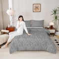 thumbnail image 4 of Feelyou Women Damask Floral Twin Comforter Sets, Sliver Halloween Ghost Bedding Set, 2pcs, 4 of 8