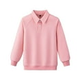 thumbnail image 3 of NAISIBABY Kids School Uniform Polo Shirt (4-15T), Cotton Collar Button Down Long Sleeve Boys Girls Fashion Sweatshirt Tops Pink 6T, 3 of 8