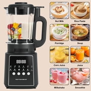 Blender for Kitchen, 55oz Countertop Blender 1200W Peak Power with Ice Crush & Smoothie Functions, Self-Cleaning Food Processor, Stainless Steel Blades, Black