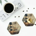 thumbnail image 4 of Fuzoiu Vintage Nautical Lighthouse Print Leather Coasters Set,Drink Coasters Set of 4,for Tabletop Protection, Durable PVC Coasters,Home Décor and Housewarming Gift-Hexagon, 4 of 6