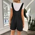 thumbnail image 7 of Maean Women's Summer Casual Jumpsuits Crew Neck Sleeveless Wide Leg Loose Rompers Comfy Shorts with Pockets, 7 of 7