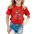 thumbnail image 1 of PMVFHDE Hauts pour Fille 2025 Hauts d'Été Mignons T-Shirts pour Fille Sorties T-Shirts pour Fille T-Shirt Imprimé Carnaval pour Enfants Col Rond Manches Courtes Rouge, 2-3 Ans, 1 of 4