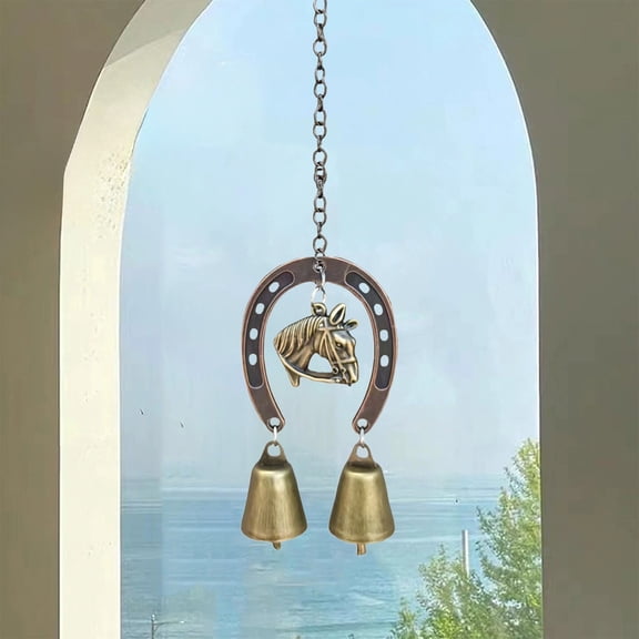Wind Chimes for Outside, Garden Wind Chimes with Horseshoe And Bells Gifts for Mom Soothing Melodic Tones Windchimes Outdoors Decor for Patio, Porch, Garden