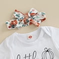 thumbnail image 5 of Douhoow Summer Infant Baby Girls Outfit Short Sleeve Romper + Pumpkin Floral Flare Pants, 5 of 8
