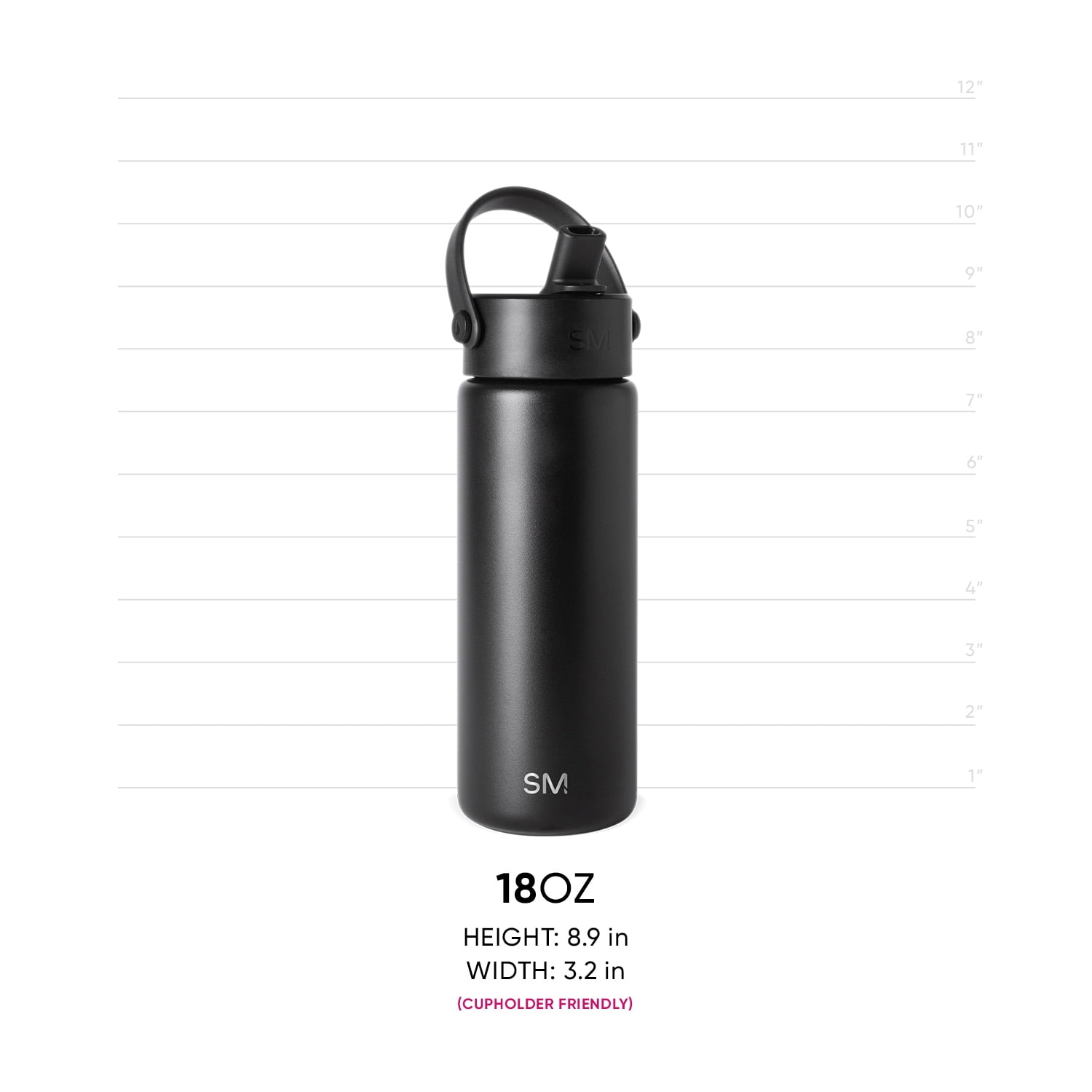Simple Modern 18 fl oz Insulated Stainless Steel Summit Wide Mouth Water Bottle with Handle and Straw Lid | Sunberry