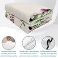 thumbnail image 4 of Twin XL Quilt Set 68''x98'', Spring Flowers Lightweight Summer Bedspread Coverlet Set with 2 Pillow Shams, Wild Floral Herb Botanical Breathable All Season Quilt Bedding for Dorm/Guest Room, 4 of 9