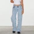 thumbnail image 3 of Jeans Larges Taille Haute Boyfriend pour Femmes, Coupe Droite Style Mode Urbaine, 3 of 9