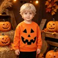 thumbnail image 3 of Toddler Girl Boy Halloween Sweatshirt Long Sleeve Pumpkin Shirt Crewneck Sweater Retro Tops Fall Outfit, 3 of 7