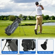 Costway Men's Complete Golf Clubs Package Set 10 Pieces Includes Alloy Driver Gray