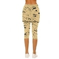 thumbnail image 5 of UVEASISHA Womens Print Skirted Leggings Capris Yoga Gym Pants with Skirt High Waisted Stretch Workout Tights Khaki L, 5 of 7