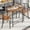 Antique Brown & Black, variant on 3-Piece Dining Table Set for Kitchen Breakfast Nook, Wood Grain Oval Tabletop and Metal Frame with Built-in Wine Rack, for Small Spaces, Antique Brown & Black