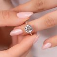 thumbnail image 2 of Veda Jewel Round Cut Lab Created Diamond Ring – 1.3 Ct Solo Stone Engagement Ring for Women – 14K White Gold Plated Wedding Jewelry – Romantic Anniversary Gift Idea, 2 of 3