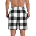 thumbnail image 3 of Disketp Men'S Swim Trunks Hawaiian Breathable Surf Beach Swimsuits Mesh Lining Beach Shorts With Pockets-White And Black Plaid Pattern, 3 of 9