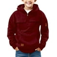 thumbnail image 2 of Teen Hoodies for Boys Quarter Zip Hoodies Casual Long Sleeve Hoodie Sweatershirt Pullover Fashion Little Boy Clothes 13-14 Years, 2 of 7
