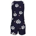 thumbnail image 3 of Aayomet Womens Jumpsuit Women Summer Loose Print Jumpsuit High Waist Playsuits Sleeveless Jumpsuit Strappy Beach Zipper Romper,Navy M, 3 of 4