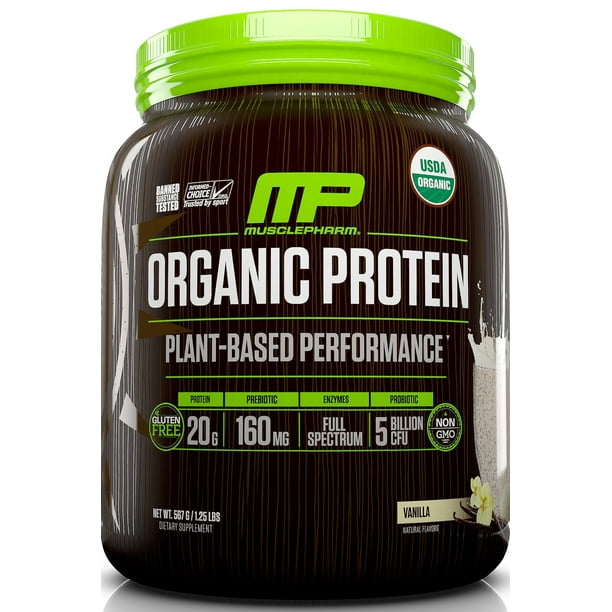MusclePharm PlantBased Organic Protein Powder, Vanilla, 1