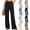 26# Black, variant on Linen Pants Women Pull On Elastic High Waisted Wide Leg Baggy Pants with Pockets Breathable Straight Leg Trousers Brown M