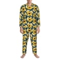 thumbnail image 3 of Sikiie Insects Of Flowers Mens Pajama Set, Soft Warm Long Sleeve Sleepwear, Cozy Button-Down Pjs for Men-XX-Large, 3 of 7