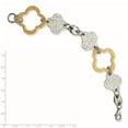 thumbnail image 3 of Stainless Steel Brushed Textured Polished Fancy Lobster Closure Gold IP Plated Fancy Link Bracelet 8 Inch 32.3mm Wide Li, 3 of 3