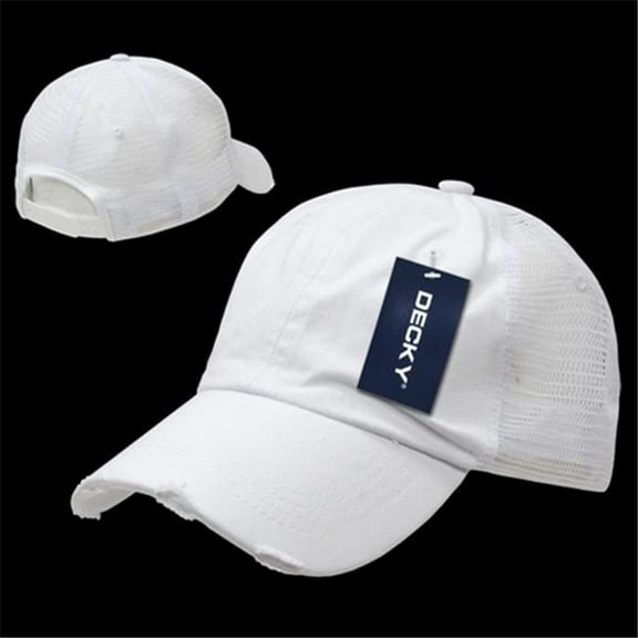 Decky 110-WHT Vintage Mesh Cap, White