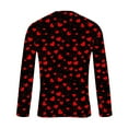 thumbnail image 4 of hotojiny Long Sleeve Shirts for Men Valentine's T-Shirt Heart Printed Tees Cute Crew Neck Pullover Top Valentine's Day Outfit, 4 of 5