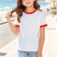 thumbnail image 2 of HAJWOH Girls Boys Short Sleeve Tee Kids Sport Crew Neck T-Shirts, 2 of 6