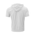 thumbnail image 3 of ZCFZJW Mens Casual Hoodie Shirts Short Sleeve Drawstring V Neck Hooded Pullover T-Shirts Loose Lightweight Comfy Baggy Workout Tees Shirt Tops White XL, 3 of 5