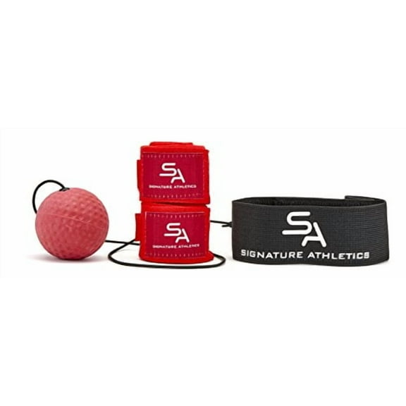 Signature Athletics Sport Training Aids Reflex Ball Headband with Boxing Hand Wrap, 1 Count
