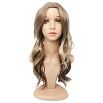 Human Hair Wig Fiber High Temperature Silk Wig For Women With Gradient Brown Dyeing Medium Length Curly Hair Cover Suitable For Women's Wigs Blonde Wig Headband Wigs