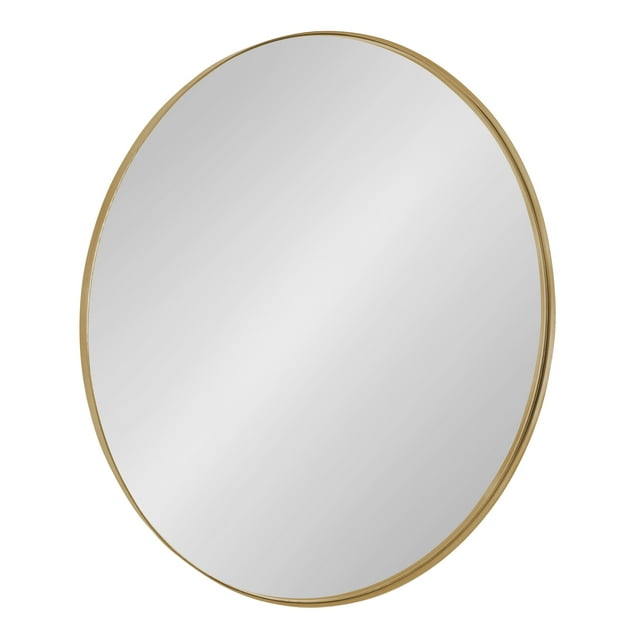 Kate and Laurel Rollo Round Framed Wall Mirror, Gold 22" Diameter