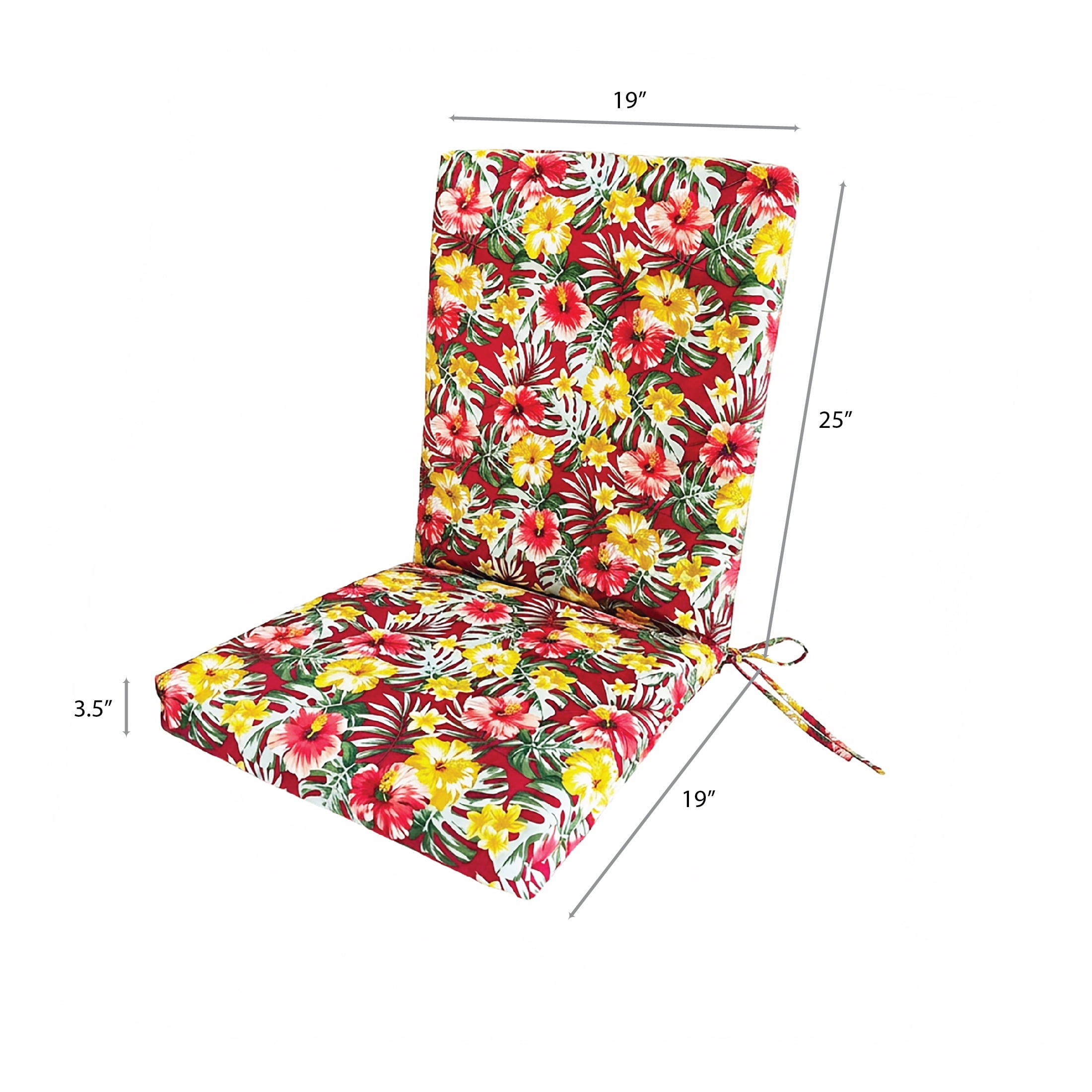 Sun Terrace 44x19 Tropical Lounge Chair Cushions, Deep-Seat, 2 Count