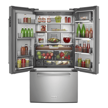 KitchenAid - 23.8 Cu. Ft. French Door Counter-Depth Refrigerator - Stainless Steel