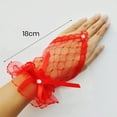 thumbnail image 6 of HEVIRGO 1 Pair Wedding Gloves Lace Fingerless See Through Bow-knot Thin Bride Party Gloves Female Vintage Soft Short Gloves, 6 of 8