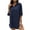 Dark Blue, variant on Odeerbi Chiffon Cover Ups for Women 2024 3/4 Sleeve Loose Beach Bikini Cover Up Trim Kaftan Swimwear Black