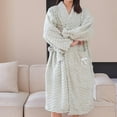 thumbnail image 4 of jobturf Robes for Women Plush Fleece Long Sleeve Bathrobe Cozy Warm Spa Robe Fuzzy Soft Loungewear With Pockets, 4 of 5