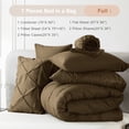 thumbnail image 6 of Davulos Full Size Comforter Sets with Sheets Taupe Brown,7 Pieces Pintuck Bed in a Bag Full Bed Set for Man Women Pinch Pleat Bedding Set All Season, 6 of 8