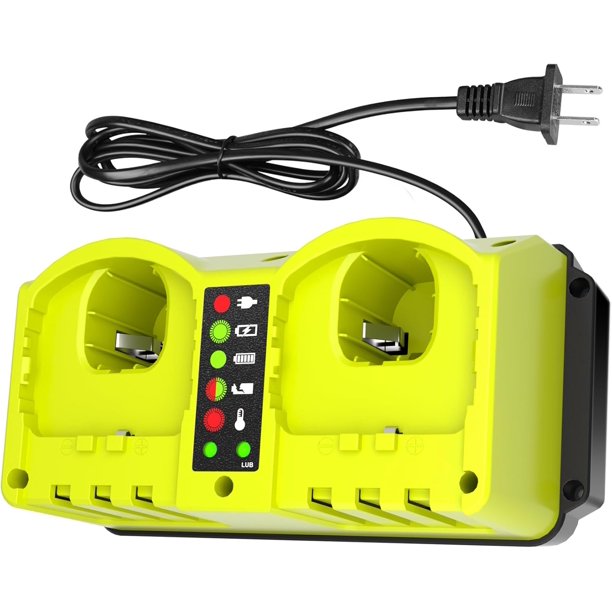 P117 18V Charger Reemplazo para Batería Ryobi 18V Charger, Estación de Charger Dual Compatible para Batería Ryobi 18V ONE+ Plus de Ion de Litio P100 P102 P103 P104 P105 P106 P107 P108
