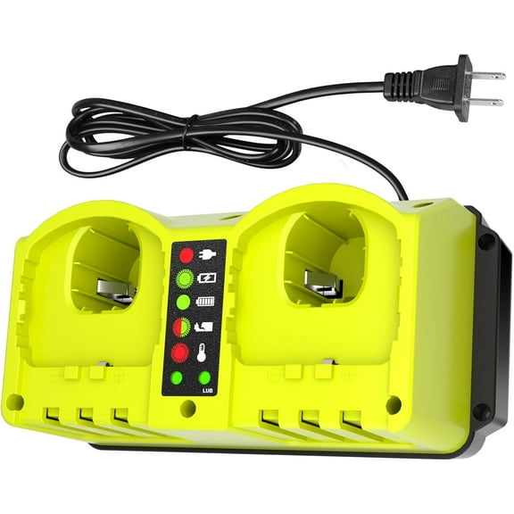 P117 18V Charger Replacement for Ryobi 18V Battery Charger, Dual Charger Station Compatible for Ryobi 18V ONE Plus Lithium-Ion Battery P100 P102 P103 P104 P105 P106 P107 P108