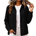 thumbnail image 3 of Ovzne Women's Corduroy Shacket Button Down Jacket Lapel Collar Long Sleeve Coat with Pockets Relaxed Fit Casual Outerwear,Black Jackets for Women, 3 of 8