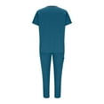 thumbnail image 4 of Aofany Scrubs Sets for Men 2 Piece Nurse Working Uniforms Casual Comfy Solid V-Neck Caregiver Top and Drawstring Waist Pants with Pockets, 4 of 9