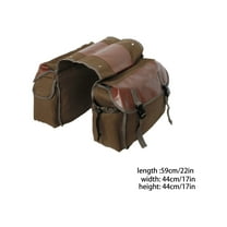 Upgraded Motorcycle Saddle Bags | 13x17 Inches Khaki Military Green | Canvas & Leather Construction | 2 Side Pockets | Reinforced Stress Points | 40x30cm Side Bag Size