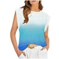 thumbnail image 1 of QUINDOS Débardeurs Femme Gym Bleu Pâle Été Mode Décontractée Col Rond Sans Manches T-shirt Hauts Blouse Camisoles Femme, 1 of 4