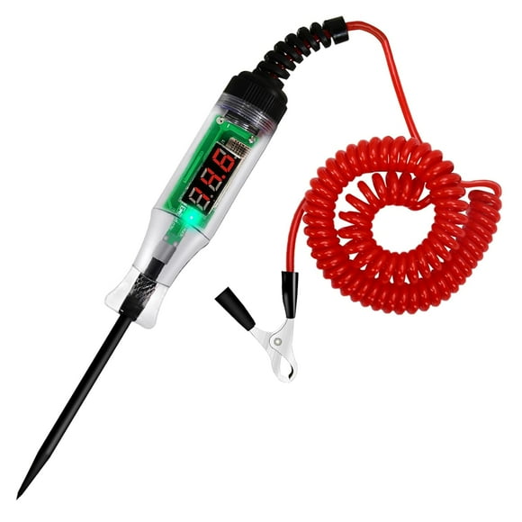 Automotive Test Lights,5-90V DC Digital LED Circuit Tester Light,Heavy Duty Light Tester with Voltmeter, Auto Bidirectional Voltage Tester Electric Test Pen for Vehicle Car Motorcycle Truck Golf Cart