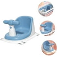 thumbnail image 4 of GRM Baby Bathing Seat Childrens Backrest Up Cushion Blue Sit Shower Infant Bath Chair, 4 of 9